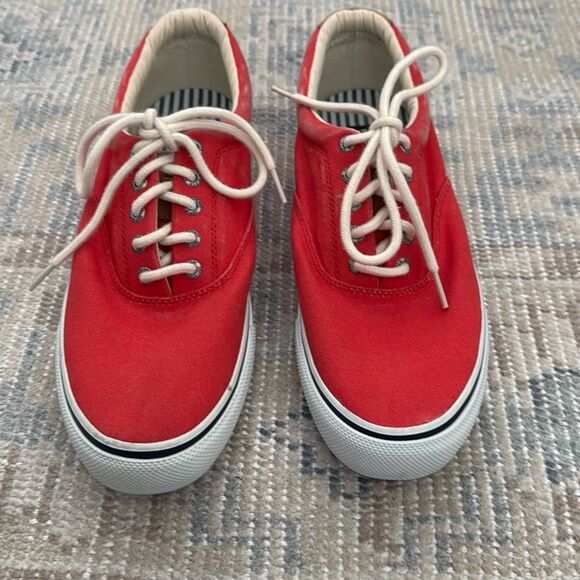 Sperry Men's Striper Fashion Sneaker, Red Canvas size 10.5 - Picture 3 of 9